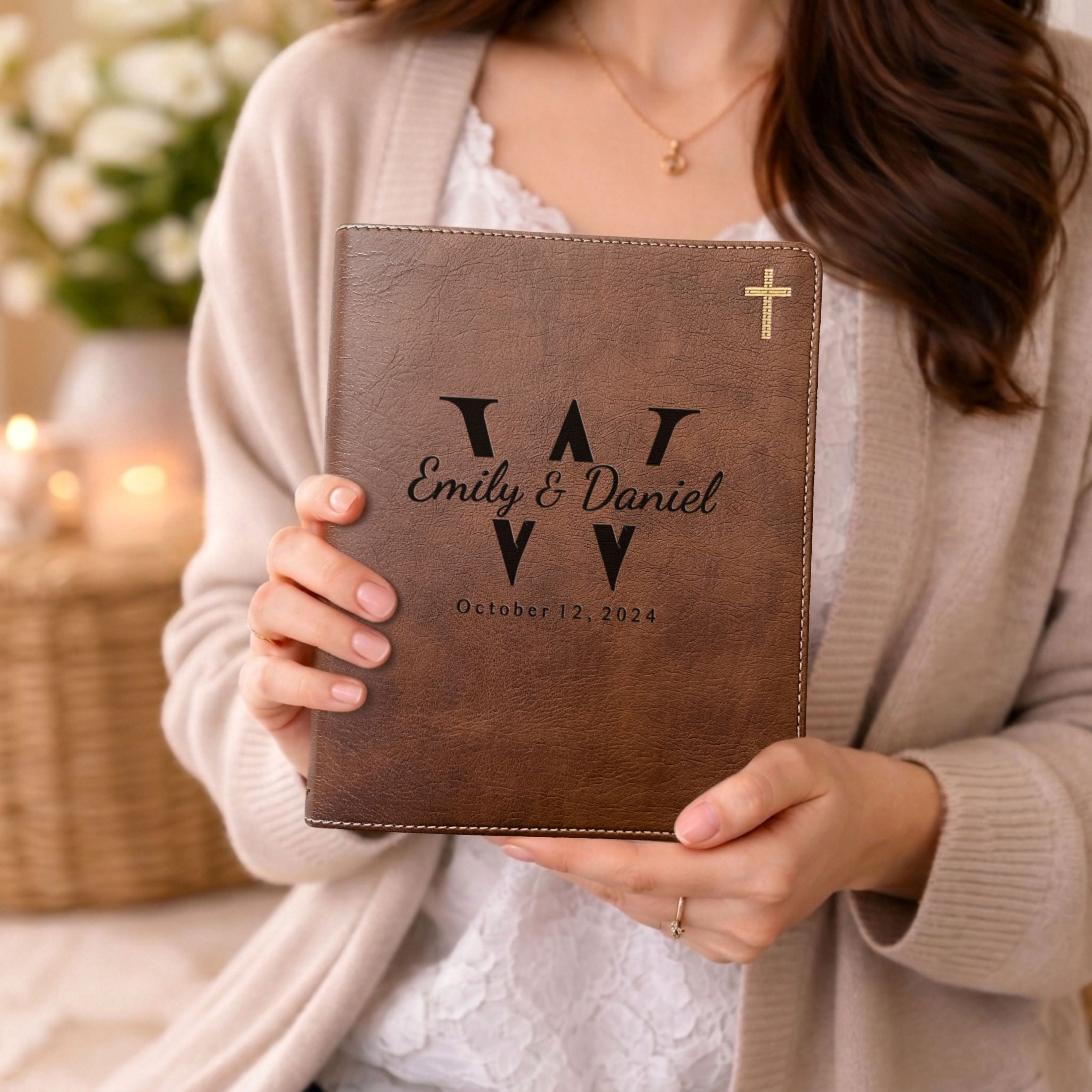 Personalized NIV Journaling Family Bible, Wide Margin Red Letter Edition, Complete Study Set with Tabs & Highlighters