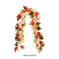 thumbnail image 5 of Artificial Maple Leaf Garland with Rattan Accents, Fall-Themed Hanging Decor for Halloween and Christmas, 5 of 6