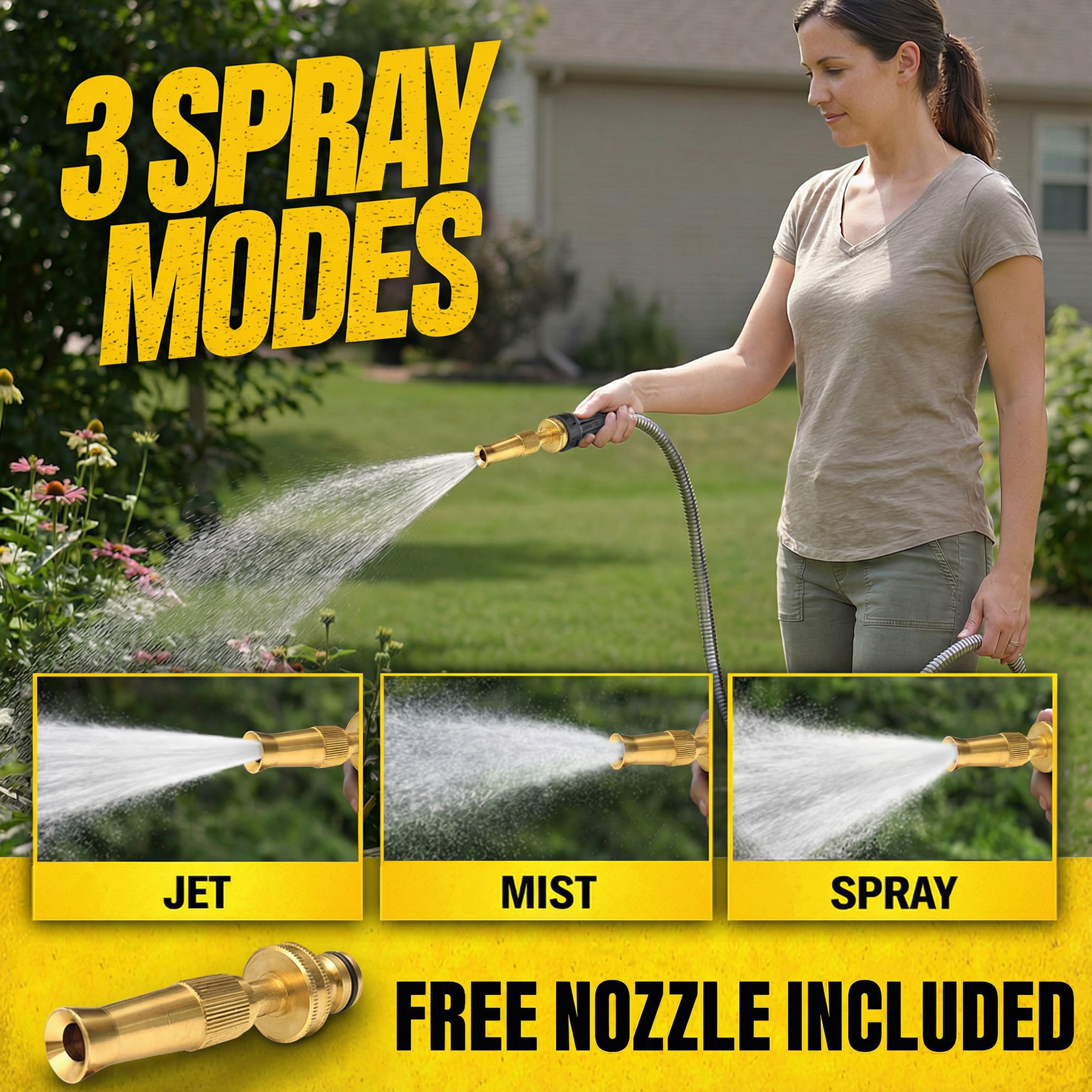 Bionic Steel Pro 50 Ft Stainless Steel Garden Hose with Nozzle photo 4