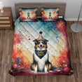 thumbnail image 2 of Hello 2025 Border Collie Celebrates Happy New Year Firework Balloon Quilt Bedding Set Borders Dog Lovers Gifts Idea 1 Blanket Bed Cover 2 Pillowcases - 02024, 2 of 5