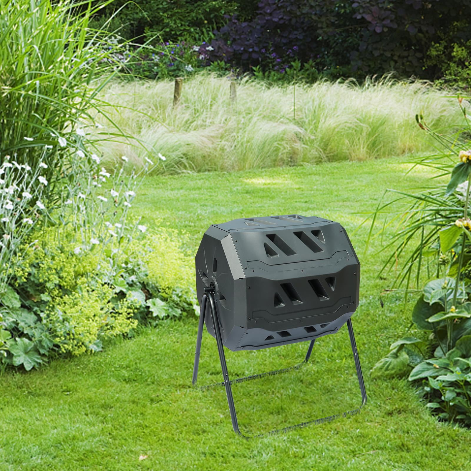 OverPatio Garden Composting Tumbler,Outdoor Garden Rotating Compost