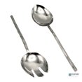 thumbnail image 4 of Elyon Twig Reflective Silver Salad Serving Set Indian Artisan-Made Hostess Set Hand-Forged Stainless Steel 2 Pieces, 4 of 7