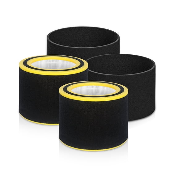 Veyozen 2-Pack FLT151 HEPA Filter V Replacement for Airsafe AC3000W Air Purifier,Compatible with AC3000B AP3151W AC3050 AP3151 AC151 Series,Includes 2 True HEPA   4 Pre-Filters