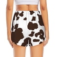 thumbnail image 2 of Lsque Brown Cow Printed Women's Running Shorts with Liner Pockets,Elastic Quick Dry Workout Athletic Gym Yoga Shorts,Womens High Waist Shorts-Large, 2 of 9