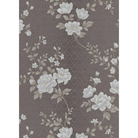 Sample. Concord Wallcoverings Textured Wallpaper floral Featuring rose ...