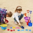 thumbnail image 4 of sixwipe 27 Pcs Beach Toys for Kids, Collapsible Sand Bucket and Shovels Set with Mesh Bag & Sand Molds, Sand Castle Toys for Beach, Travel Sand Toys for Beach, Sandbox Toys for Toddlers Kids Age 3-10(27 pcs), 4 of 9