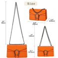 thumbnail image 2 of Bolso de hombro DEEPMEOW de cuero a la moda con bandolera naranja para mujer, 2 of 7