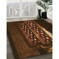 thumbnail image 3 of Ahgly Company Machine Washable Indoor Rectangle Transitional Mahogany Brown Area Rugs, 7' x 10', 3 of 7