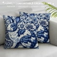 thumbnail image 3 of COMIO Blue and White Porcelain Pillow Covers Floral Chinoiserie Rabbit Pattern Farmhouse Decorative French Country Style Cushion Pillowcases for Bedroom Living Room Sofa, 3 of 5