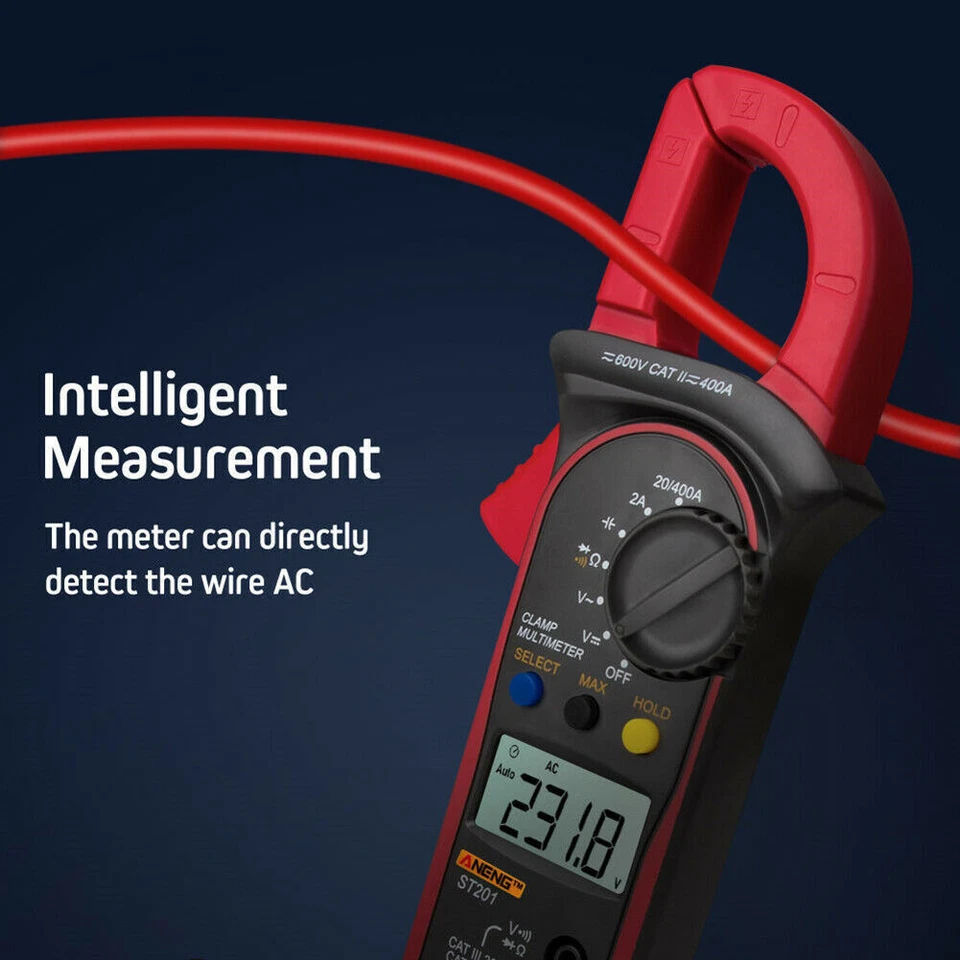 CIRCLE- Lcd Digital Multimeter Clamp Voltmeter Ammeter Ohmmeter Volt Ac Dc Tester Leads