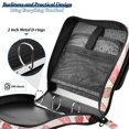 thumbnail image 5 of Haosy 3 Ring Zipper Binder with Shoulder Strap Waterproof Trapper Keeper 2 Inch D-Ring 500 Sheets Capacity, Raspberry Peach Plaid, 5 of 8