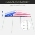 thumbnail image 5 of Outsunny 10' x 10' American Flag Pop Up Outdoor Canopy, Height Adjustable Portable UV Protection, 5 of 9