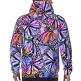 thumbnail image 7 of Lsque Watercolor Butterflies Pattern Casual Men's Hoodie,Hooded Sweatshirt with Kangaroo Pocket,Pullover Hoodie-3X-Large, 7 of 7