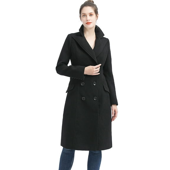 Women Bri Long Wool Pea Coat (Regular & Plus Size & Petite)