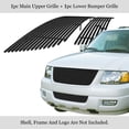 thumbnail image 2 of APS Compatible with Ford Expedition 2003-2006 Stainless Steel Black 8x6 Horizontal Billet Grille Insert Combo F87993J, 2 of 7