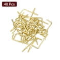 thumbnail image 3 of Uxcell 40 Pack L Shape Hooks, 1 Inch Right Angle Screw Hooks for Hanging, Gold, 3 of 7