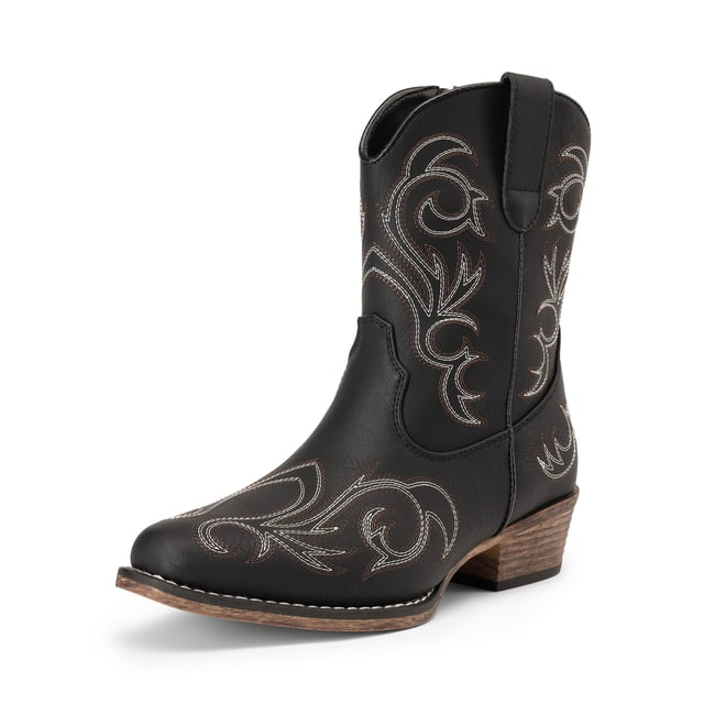 Botas vaqueras western de mujer Dream Pairs con punta cuadrada y tacón grueso
