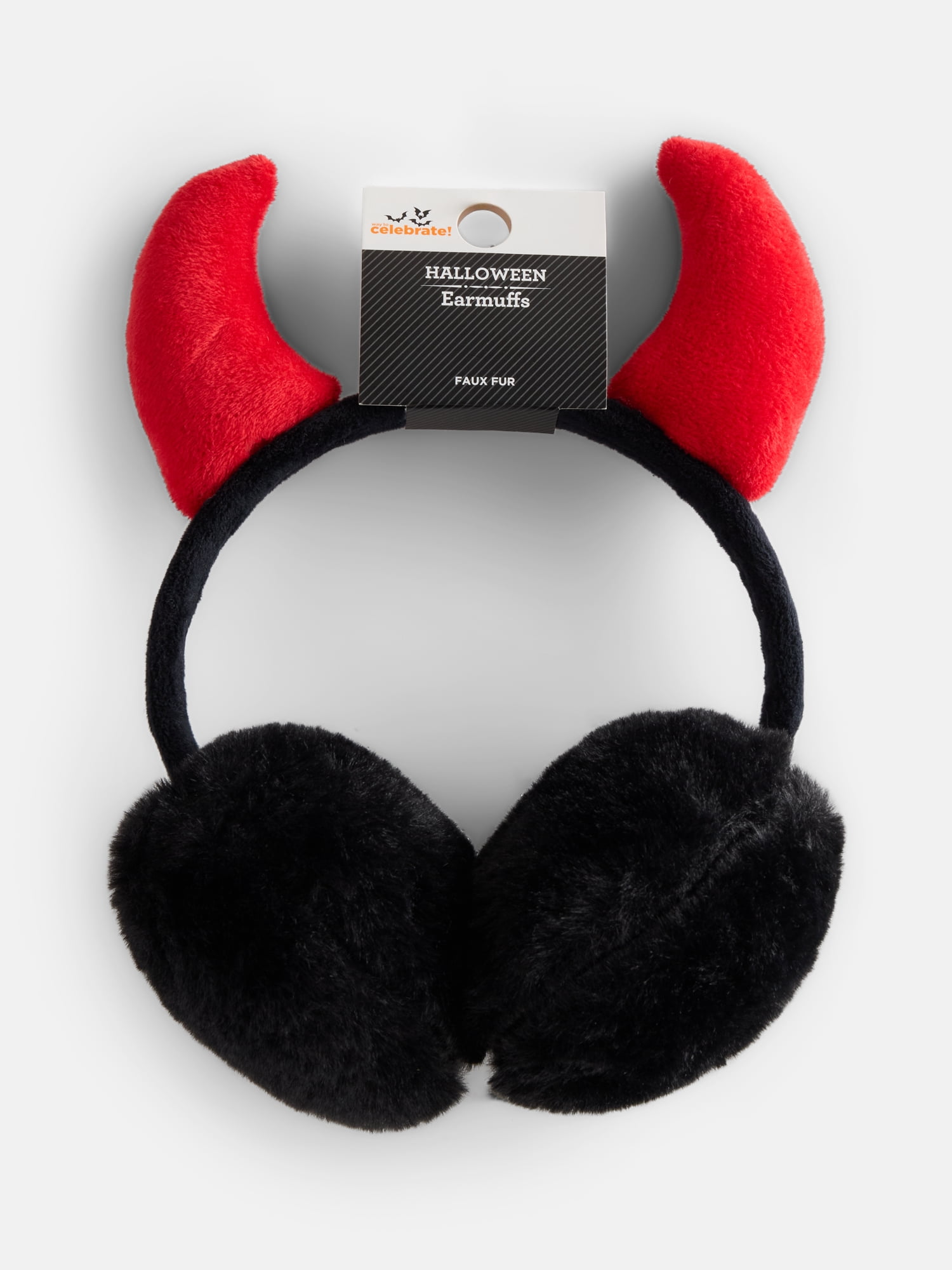 Halloween Women’s Devil Earmuffs from Way to Celebrate, Black/Red