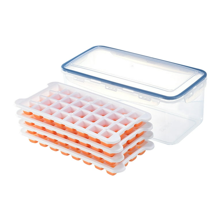 Ice Cube Tray with Lid and Bin for Freezer Push Out Easy Release 64Pcs Ice  Cu