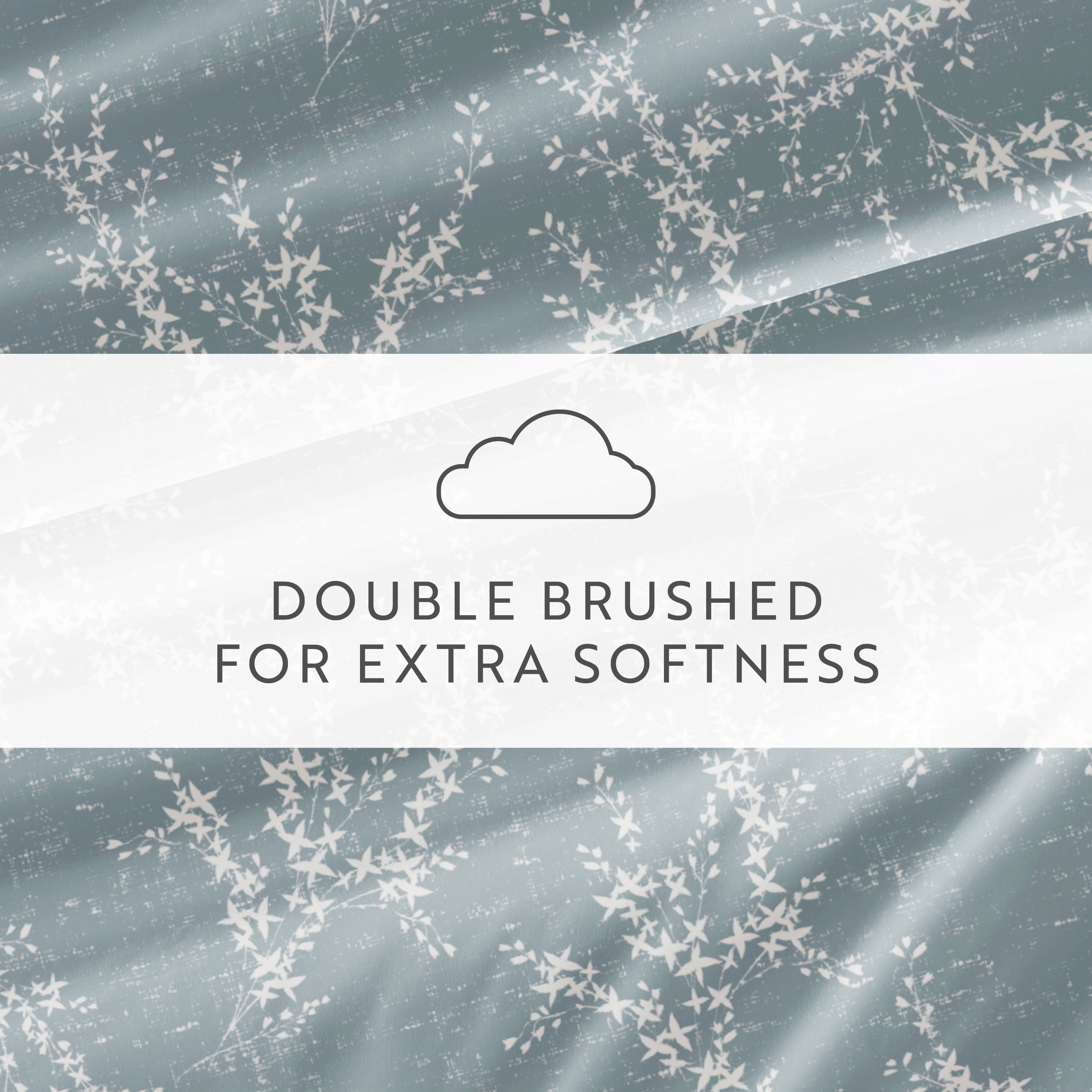 Noble Linens 3 Piece Pattern Microfiber Bed Sheets Set, Distressed Willow Light Blue, Twin