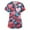 Blue #039, variant on Valentine Day Scrub Tops for Woman Love Heart Print Short Sleeve Quick Dry Workwear V Neck Cute Medical Scrubs with Pockets Pink M