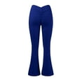 thumbnail image 6 of Ayolanni Jegging Summer Pants for Women Flare-Leg Blue Solid High Rise Elastic Band Leggings Ladies Pants Petite L, 6 of 6