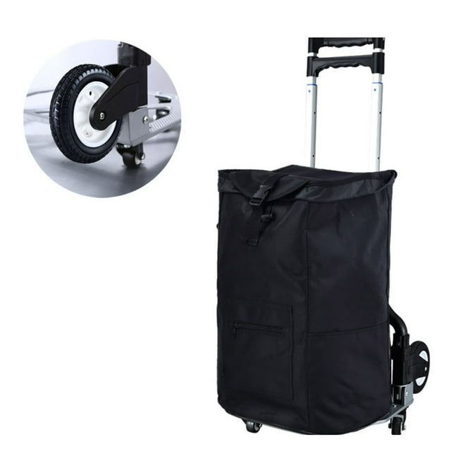 leyfeng Carrito de mano pequeño plegable portátil para uso doméstico, carrito de compras de supermercado, carrito de mano silencioso ligero para ahorrar trabajo