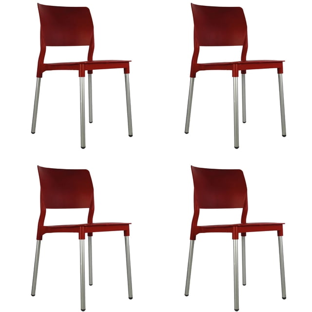 Set de 4 Sillas de Comedor Mundo In Alesia Color Rojo