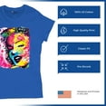 thumbnail image 4 of Tee Hunt Dean Russo Colorful Marilyn T-Shirt Neon Hot Symbol Starlet Women's T-Shirt Tee, Blue, X-Large, 4 of 5