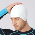 thumbnail image 3 of yeacher Unisex Silicone Swim Cap with Ear Protection - Sky Blue, Comfortable Waterproof Design for Swimming & Diving, One Size Fits All, 3 of 7