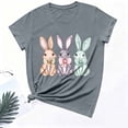 thumbnail image 6 of Tnhcen Women's Easter Bunny Print Graphic Tee Casual Short Sleeve Round Neck Plus Size S-3XL Cotton Spandex Polyester Stretchy Comfortable Spring Holiday Wear, 6 of 6