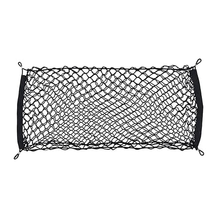 MELIVO Heavy Duty Cargo Net Stretchable Car Interior Accessories Adjustable Elastic Trunk Storage Net with Hook for SUVs Cars and Trucks