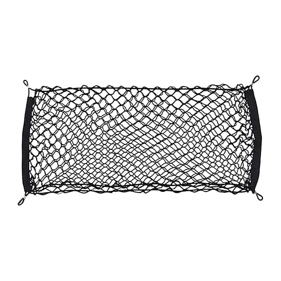 MELIVO Heavy Duty Cargo Net Stretchable Car Interior Accessories Adjustable Elastic Trunk Storage Net with Hook for SUVs Cars and Trucks