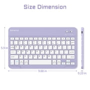 Fintie 10-Inch Ultrathin (4mm) Wireless Bluetooth Keyboard for iPad Samsung Tablet, iPhone Smartphone, iOS, Android Tablets Phone, Lavender