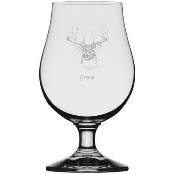 Buck Groom Wedding Buck Etched 13.25oz Iona Beer Glass