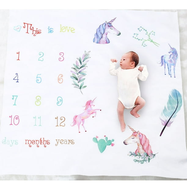 Baby Monthly Milestone Blanket Months Baby Blanket Photo Props Shoots