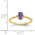 thumbnail image 2 of 14k Yellow Gold Diamond Amethyst Birthstone Ring February, 2 of 6