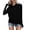 Black, variant on Women's Casual Solid Color Hooded Long Sleeve T Shirt Top