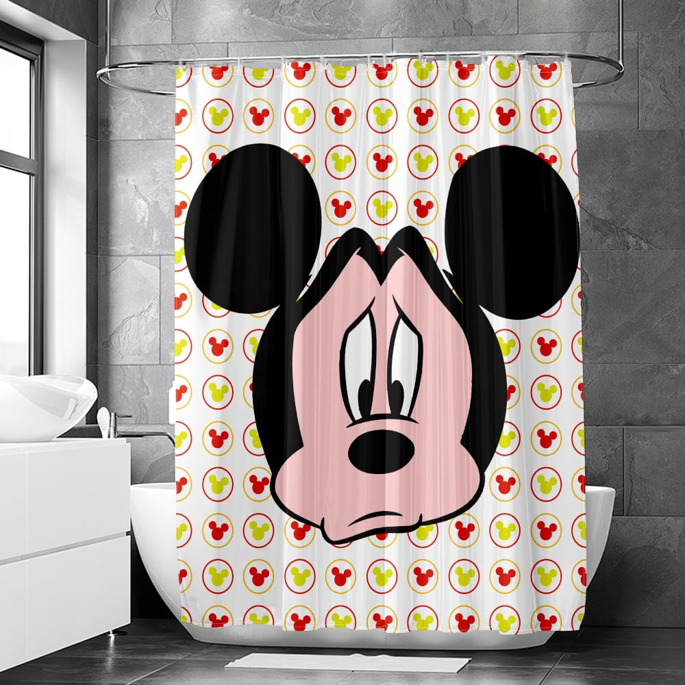 Disney Mickey and Minnie Mickey Mouse Green Leaves Shower Curtain