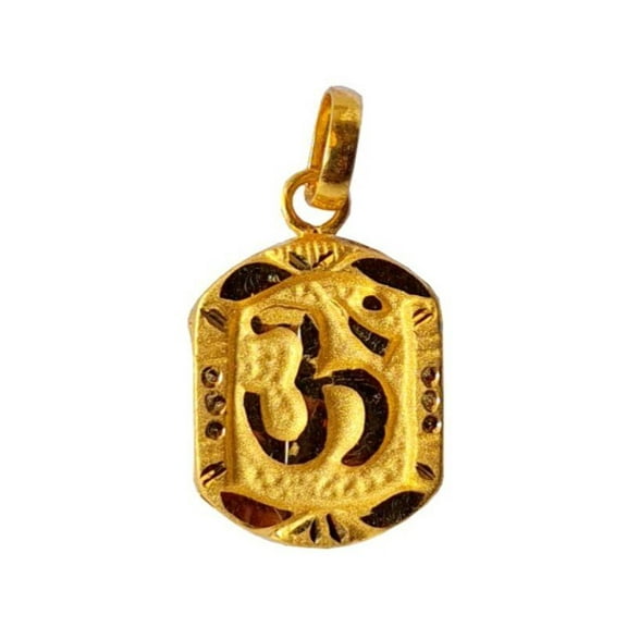 22K/18K Real Certified Fine Yellow Gold Carved Mens Pendant