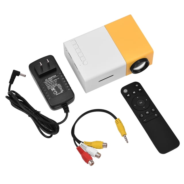 Mini proyector LED portátil NikouMX cine en casa Blanco y Amarillo