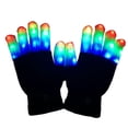 thumbnail image 2 of Guantes LED iluminados Macarena para fiestas rave negro blanco, 2 of 8