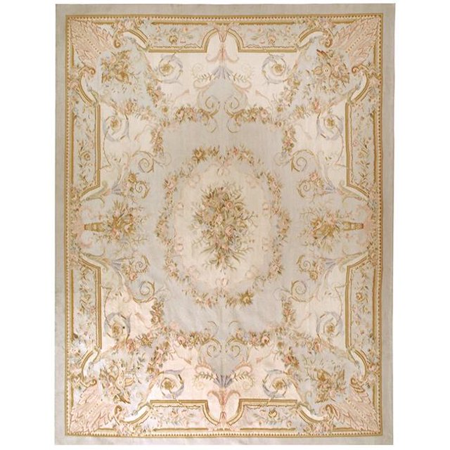 Due Process Stable Trading Aubusson Nantes Poudre Zone Bleue Tapis&44; 9 x 12 Pi.