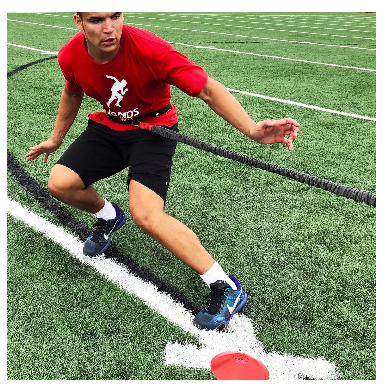 Kbands Reactive Stretch Cord - Speed & Agility Trainer, Adjustable Belt, Resistance Bands, Overspeed Acceleration, Vertical Jump Training