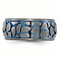 thumbnail image 6 of Finest Gold Edward Mirell Titanium Blue Anodized Brushed 10 mm Band - Size 10, 6 of 7