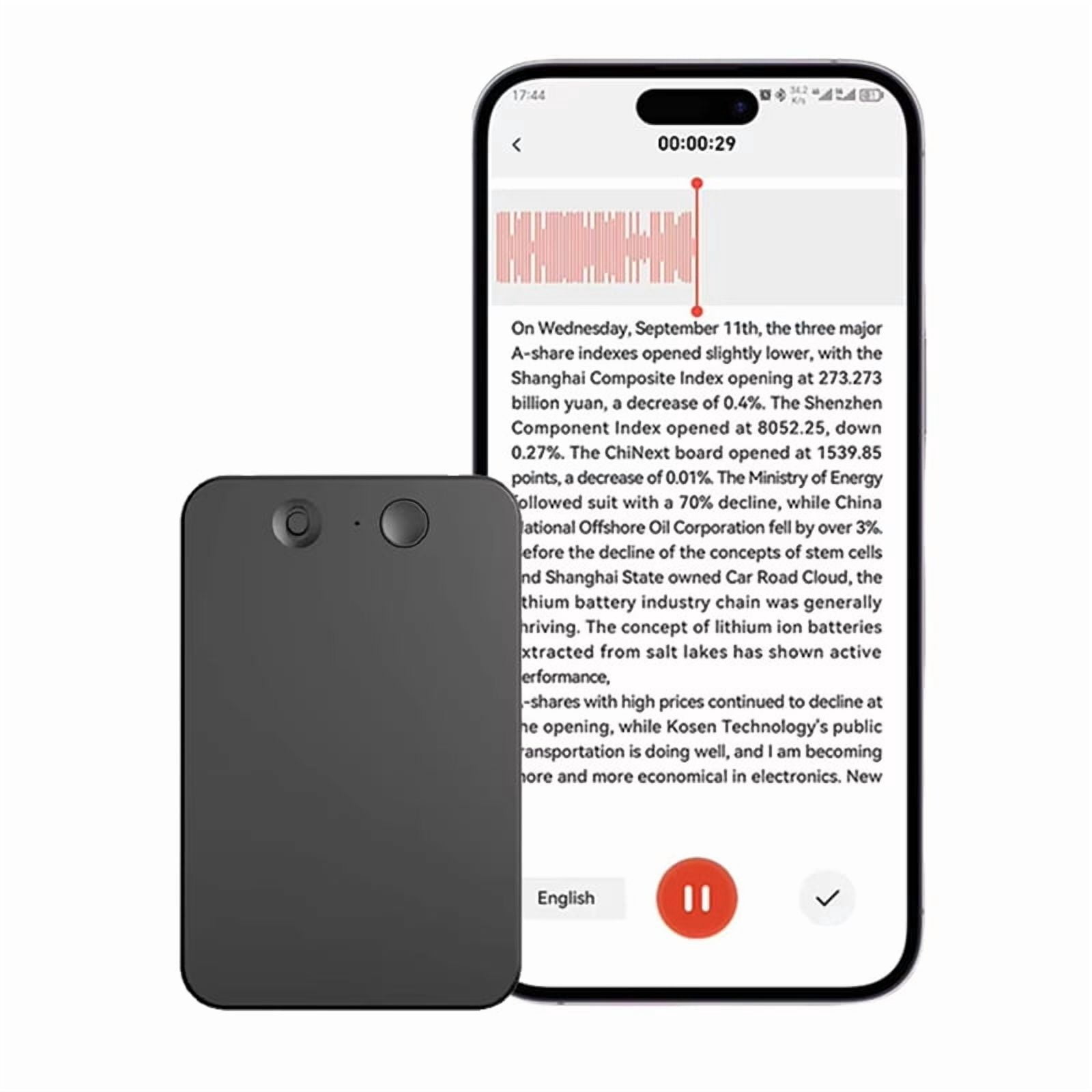 AI ChatGPT-4 Intelligent Voice Recorder Noise Reduction Transcribe Summarize Language Translation Device Sound Recorder
