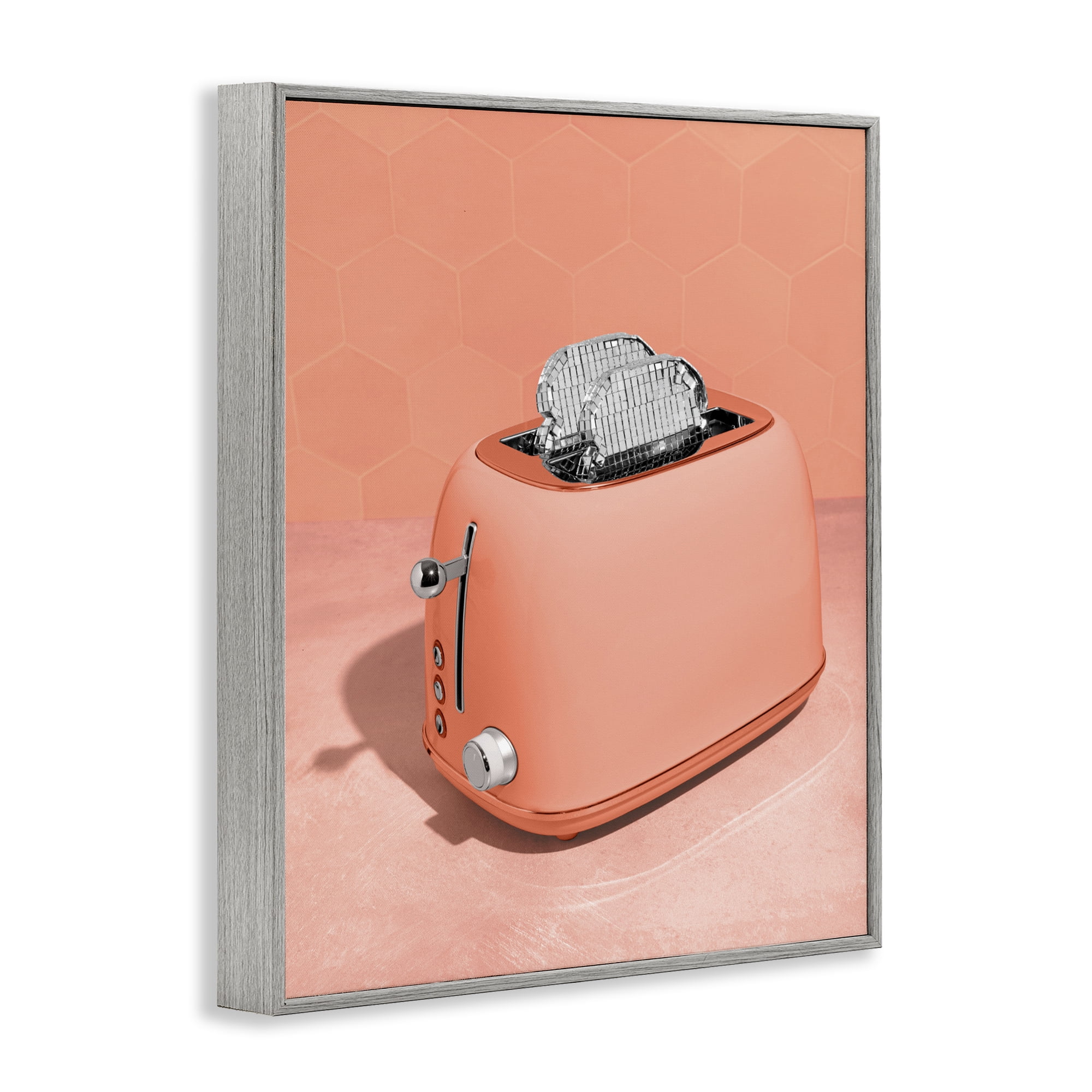 Stupell Industries Disco Toast over Orange Gray Framed Giclee Art, design by LISH Creative