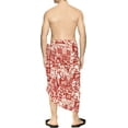 thumbnail image 2 of HAPPY BAY Men's Standard Swimsuits Sarong Pareo Beach Wrap One Size Red-F333 Summer Vacation Aloha, 2 of 3