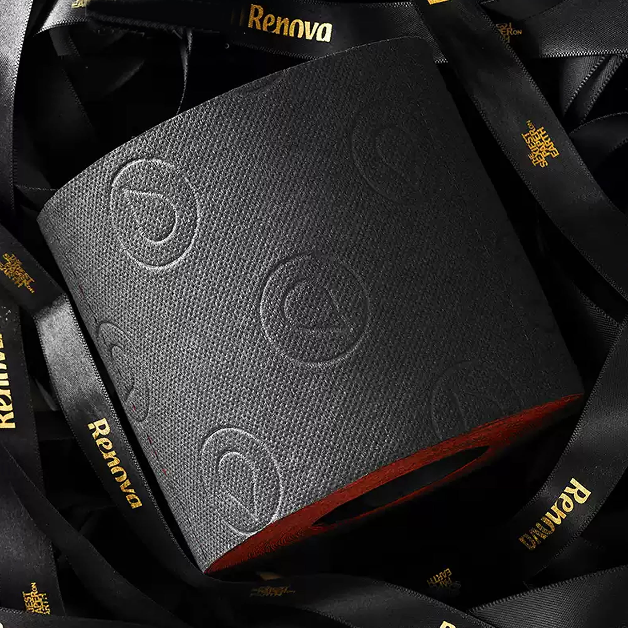 Renova Luxury Black & Red Toilet Paper Gift Box, 1 Roll, 100 Sheets Per Roll