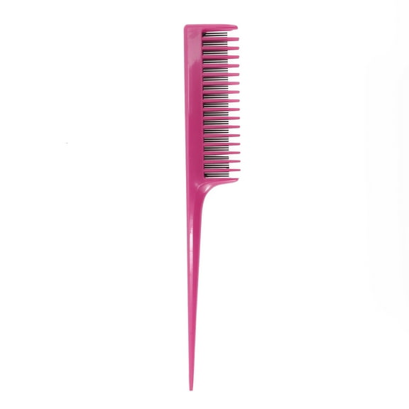 1 Pc Women Durable Highlight Rat Tail Comb for Curly Straight Hair Rose Red ABS